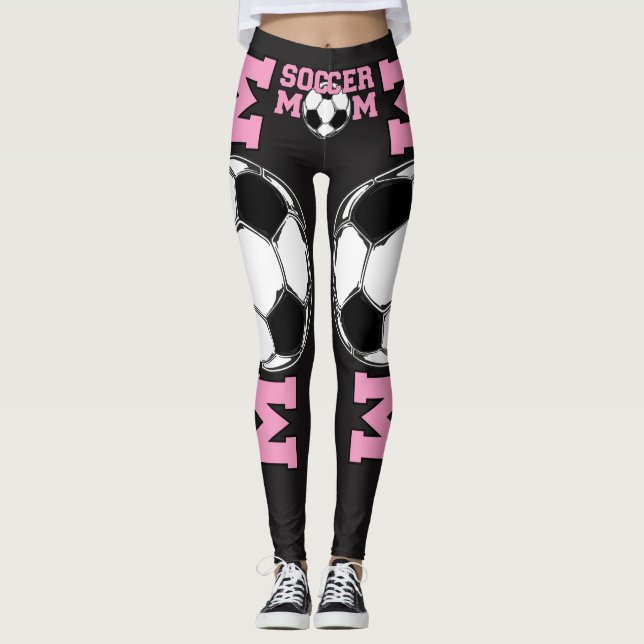 Leggings 'Mamá del FÚTBOL' en Rosa (Anverso)