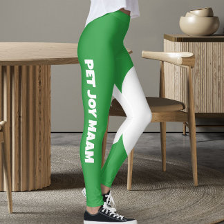 Leggings Mamá Gata Mascota Nombre Jardín Lux Verde Texto Pe