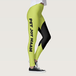 Leggings Mamá Gata Mascota Nombre Manzana Verde Negro Texto