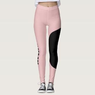 Leggings Mamá Gata Mascota Nombre Rosa Polvo Negro Texto Pe