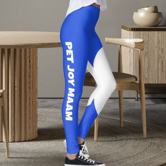 Leggings Mamá Gata Mascota Nombre Zafiro Eléctrico Azul Div