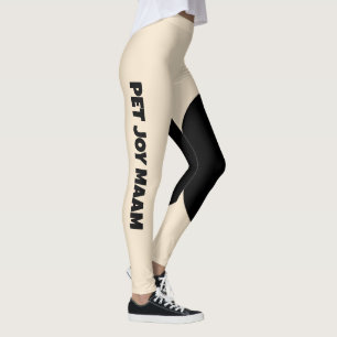 Leggings Mamá gato mascota champán oro negro texto personal