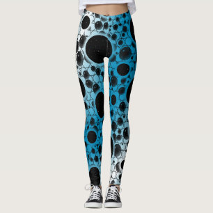 Leggings Mancha de burbuja espacial - Blanco/Azul cielo