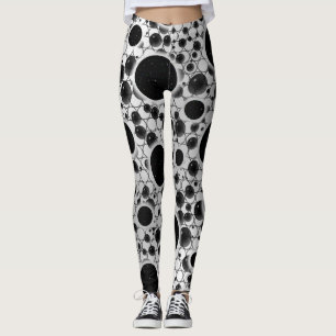 Leggings Mancha de burbuja espacial - Blanco/Plata