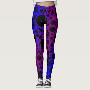 Leggings Mancha de burbuja espacial - Morado/Azul