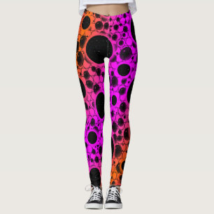 Leggings Mancha de burbuja espacial - Rosa/Naranja