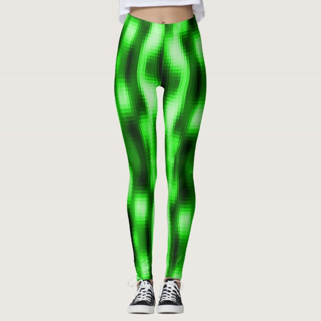 Leggings Manchado verde y preto estilo pastilhas de vidro (Anverso)