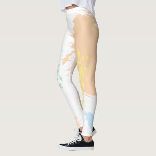 Leggings Manchas abstractas moderadas de color varicolado e