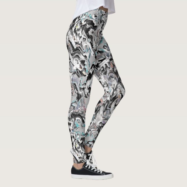 Leggings Manchas cromadas con gradiente o hume, de negro a  (Derecha)