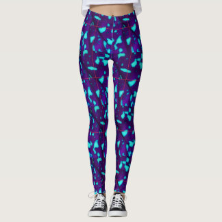 Leggings Manchas de Aqua sobre Púrpura Profundo