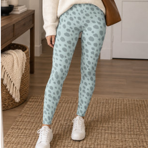 Leggings Manchas de Guepardo Gris Azul Claro