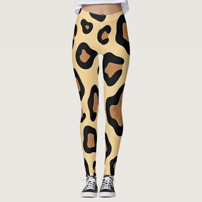 Leggings Manchas de leopardo negrita en tostado y marrón (Anverso)