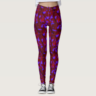 Leggings Manchas Purpura en Rojo Intenso