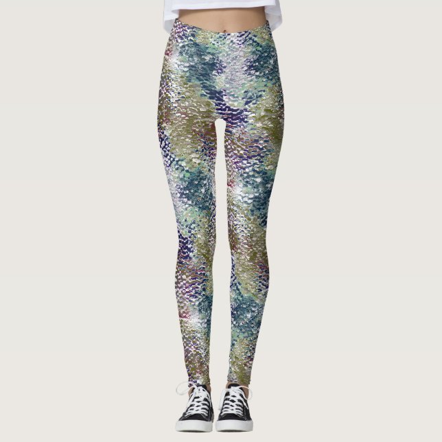 Leggings Manchas y manchas de pintura bajo vidrio martillad (Anverso)