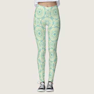 Leggings Mandalá abstracto verde claro