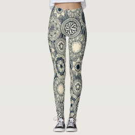 Leggings mandala cirque indigo crema