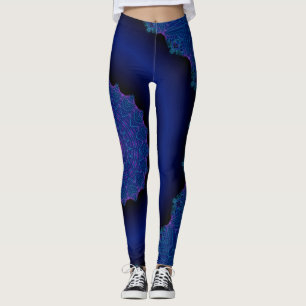 Leggings Mandala de neón cósmica del espacio de Blackligh