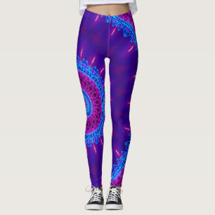 Leggings Mandala de neón del delirio de Blacklight de la