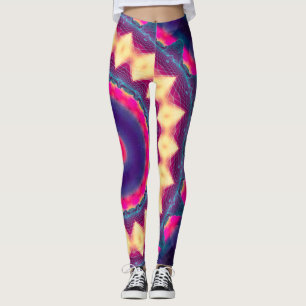 Leggings Mandala de neón reactiva ULTRAVIOLETA del delirio