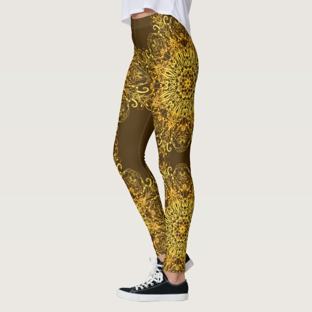 Leggings Mandala. de oro étnico (Izquierda)