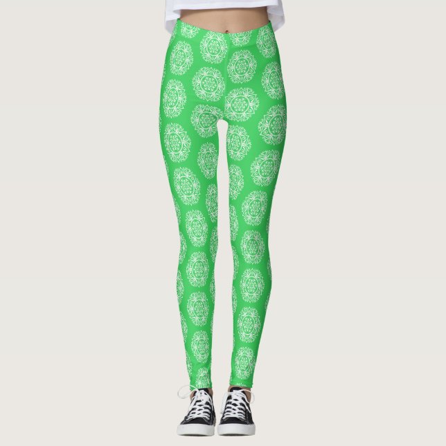 Leggings Mandala de primavera (Anverso)