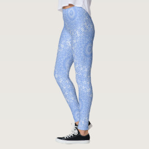Leggings Mandalá de Simetría Azul de Aciano