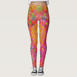 Leggings Mandala digital Piernas azules y moradas amarillas