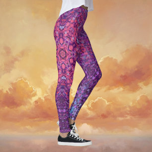 Leggings Mandala digital Púrpura rosa y azul