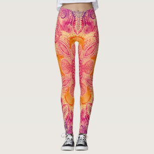 Leggings Mandala: diseño de acuarela redonda