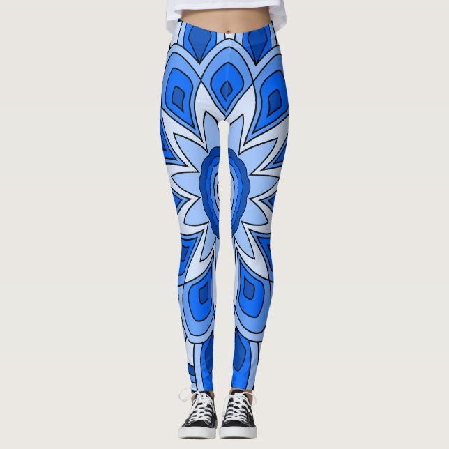 Leggings Mandala en azul (Anverso)