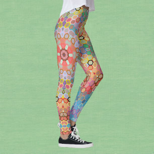 Leggings Mandalá Hexagonal Arcoíris