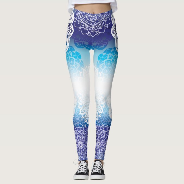 Leggings Mandala in Blue Hues (Anverso)