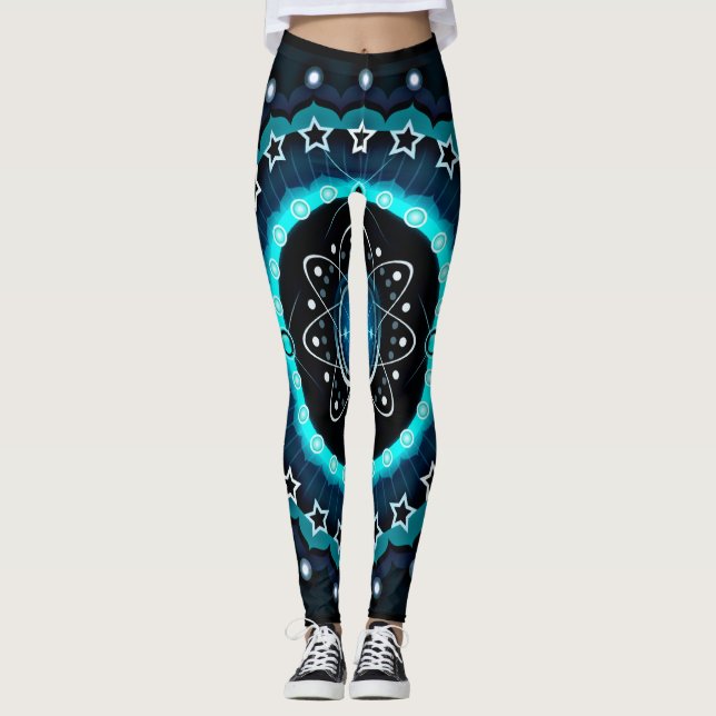 Leggings Mandala Kaleidoscope con fondo negro (Anverso)