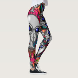 Leggings Mandala ligera negra extranjera psicodélica del