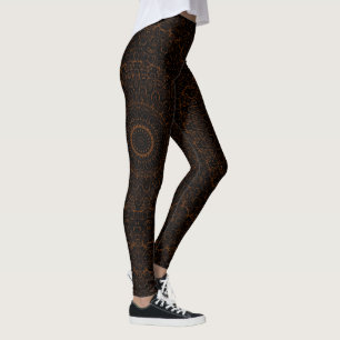 Leggings Mandalá Marrón Chocolate con Intrincada Simetría