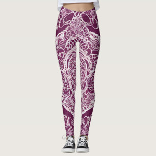 Leggings Mandala morado arte de IA