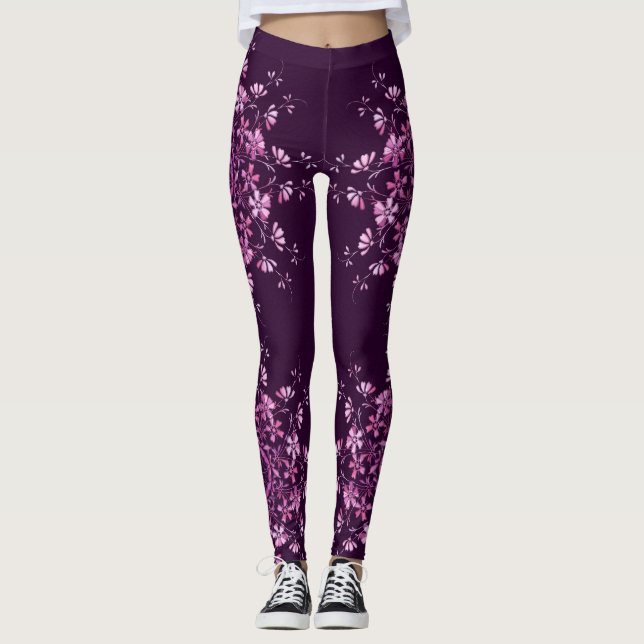 Leggings Mandala. púrpura floral (Anverso)