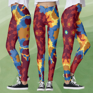 Leggings Mandala retro azul rojo y amarillo