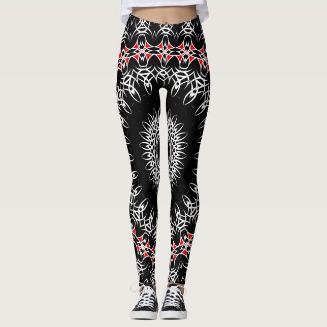 Leggings Mandala Tribal Celta ( Rojo ) (Anverso)