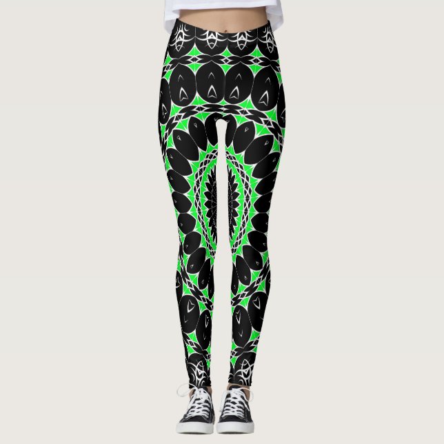 Leggings Mandalá Tribal Celta ( Verde ) (Anverso)