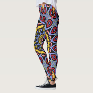 Leggings Mandala Trippy Retro Hippie Boho Moda Bohemias