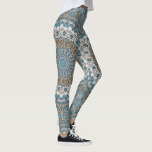 Mandalas Azul y Beige Intrincado Patrón Geométrico
