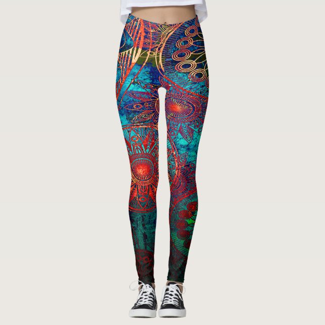Leggings Mandalas coloridas (Anverso)