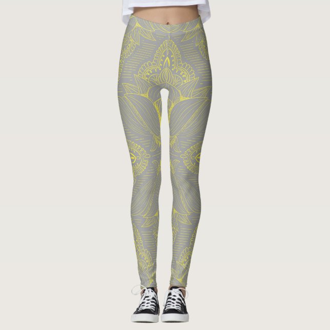 Leggings Mandalas de flores 4 (Anverso)