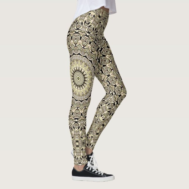Leggings Mandalas de tonos terrosos Patrones geométricos in (Derecha)