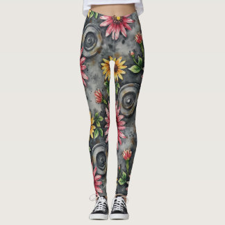 Leggings Mandalas Florales Desconstruidas Patrón Continuo