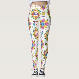 Leggings Mandalas Florales Divertidos Patrón Continuo