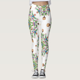 Leggings Mandalas Formadas a Partir de Patrón Floral Sin Co