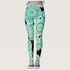 Leggings Mandalas invertidas del tono del mar
