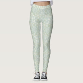 Leggings Mandalas verdes, amarillas y blancas sin foco